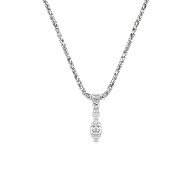 Platinkette mit 0.22 ct GIA Diamant im Marquiseschliff Binny