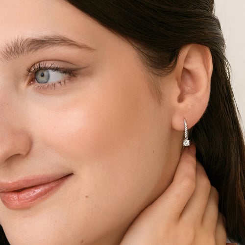 Silberne Hängeohrringe mit 0.1ct Lab Grown Diamanten Noor