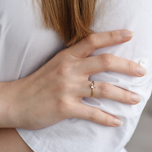 Cluster-Ring mit Morganit, Saphir, Citrin und Diamant Bluma