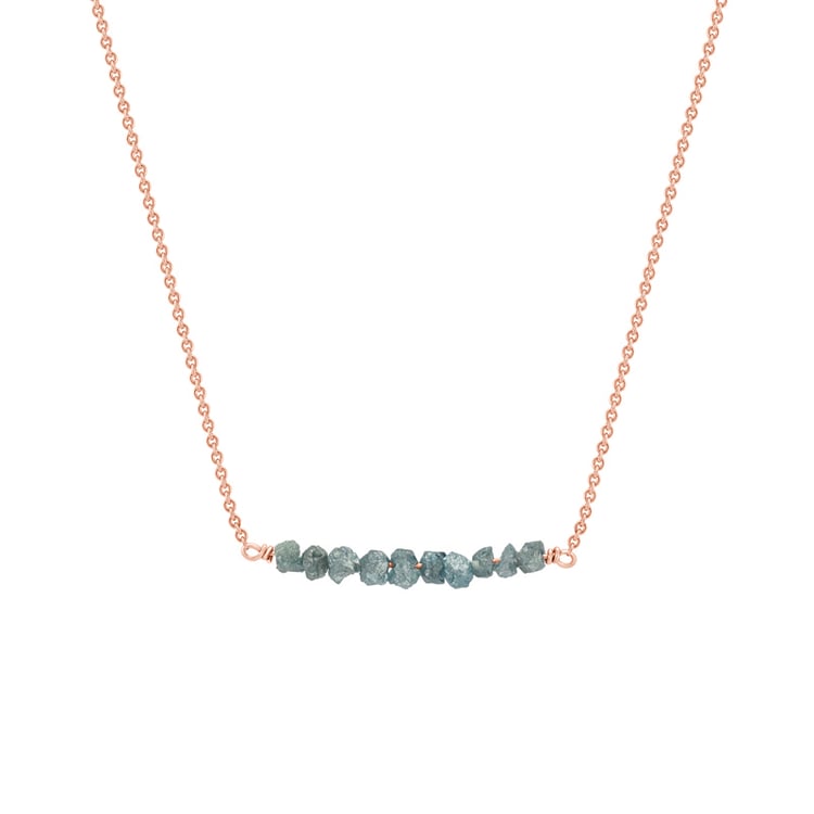 Goldener Choker mit blauen ungeschliffenen Diamanten Inaku 38510