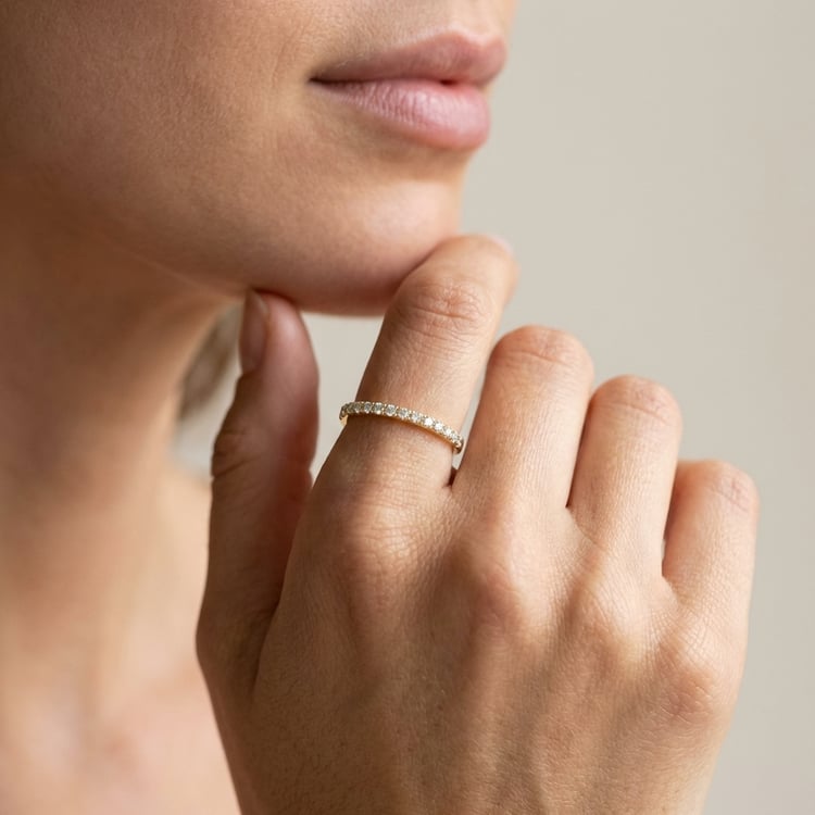 Eternity Scheidungsring aus Gold mit 1.25 mm Lab Grown Diamanten Naveen 166468