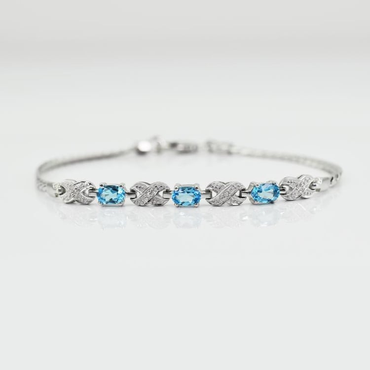 Silber-Armband mit Topas und Zirkonia Clio 15043