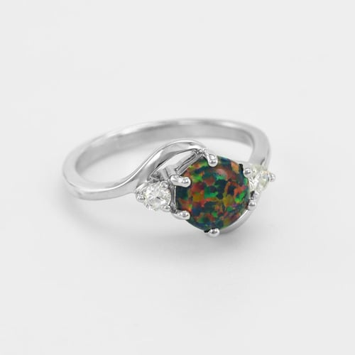 Silberring mit schwarzem Opal Jimena