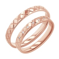 Atypische goldene Trauringe mit Diamanten Myron