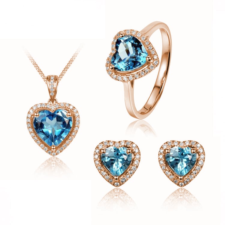 Rosegold Schmuckkollektion mit Topasen und Diamanten 29989