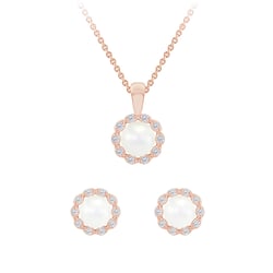 Schmuckset mit Perlen und Diamanten Kamila