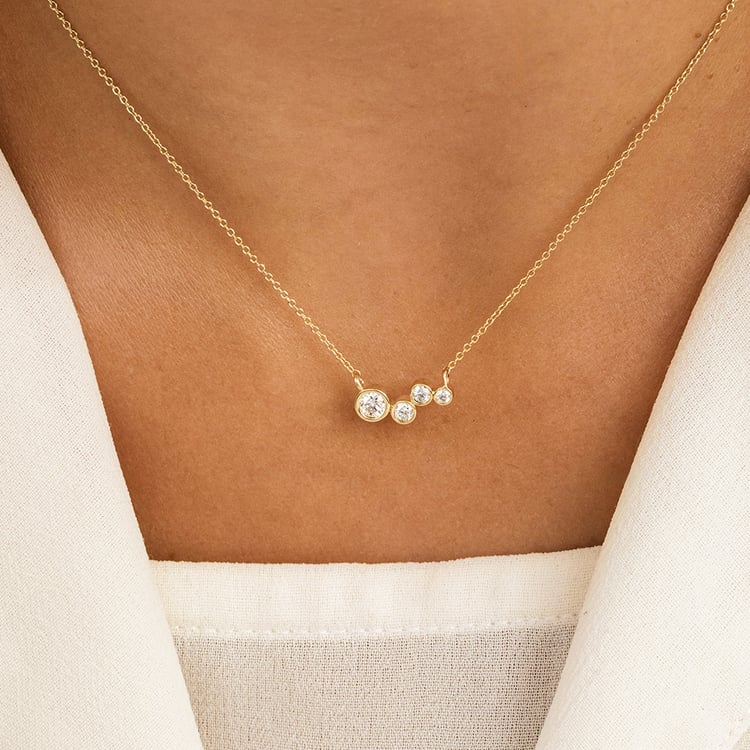 Moderne Goldene Halskette mit Lab Grown Diamanten Viola 163187