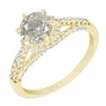 Verlobungsring im Halo-Stil mit einem Salt and Pepper Diamanten Heshmy