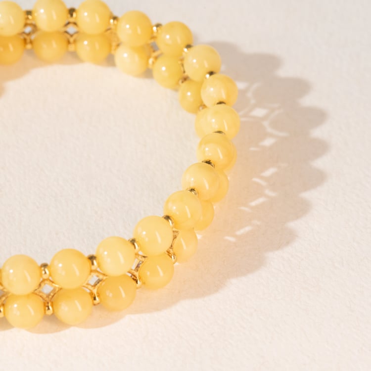 Silbernes Armband mit gelben Bernsteinen Milania 101120