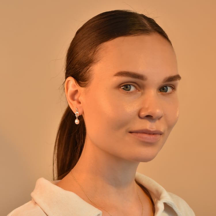 Perlenohrringe mit Diamanten Faatina 102489