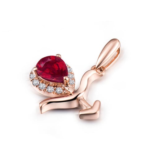 Rubin-Anhänger mit Diamant im Sternzeichen Schütze Centauro