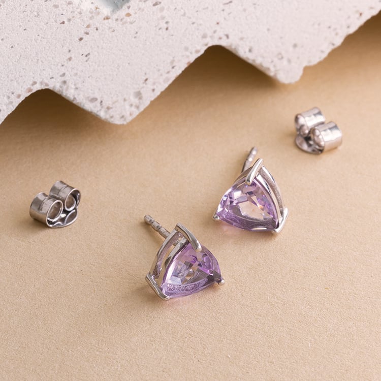 Silberne Ohrringe mit Amethysten Nellie 120712