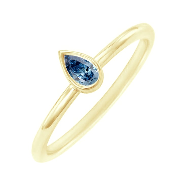 Minimalistischer Ring mit einem zertifizierten fancy blauen Lab Grown Diamanten Nunez 113731