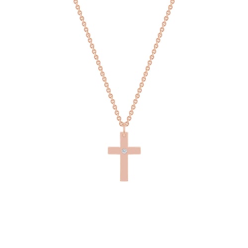 Goldenes Kreuz für Kinder mit Diamanten Elame