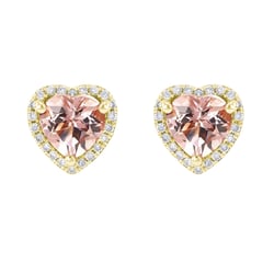 Goldene Ohrringe mit Morganit und Diamanten Iveri