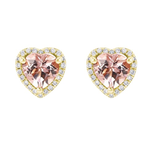 Goldene Ohrringe mit Morganit und Diamanten Iveri