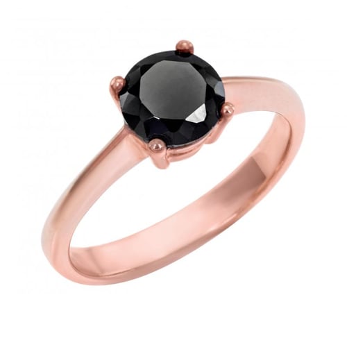 Verlobungsring aus Gold mit schwarzem Diamant Remmey