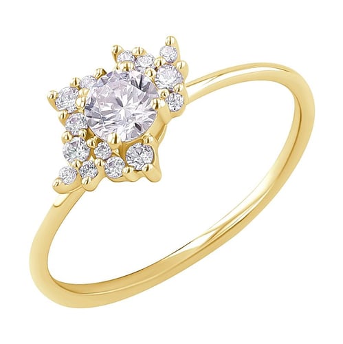 Unkonventioneller Cluster Verlobungsring mit Diamanten Talisha