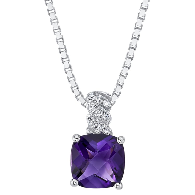 Goldene Halskette mit Amethyst und Lab Grown Diamanten Numair
