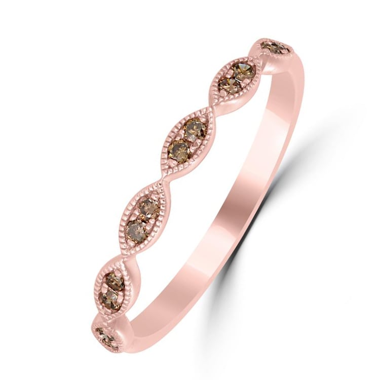 Vintage Ehering mit Champagner Diamanten 30798