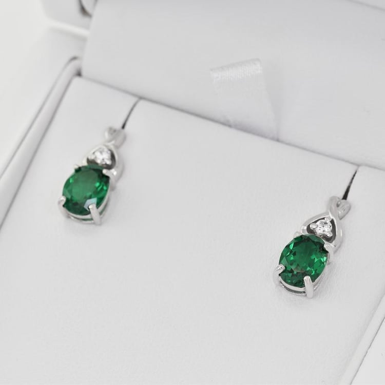 Ohrringe in Silber mit ovalen Smaragden Orvelle 5508