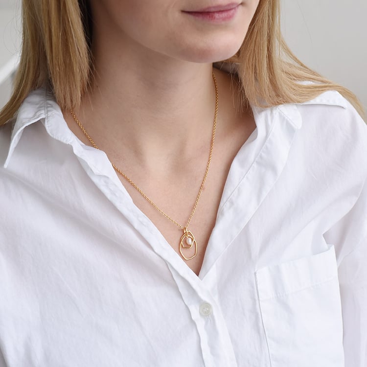 Perlenanhänger aus vergoldetem Silber Dikla 90761