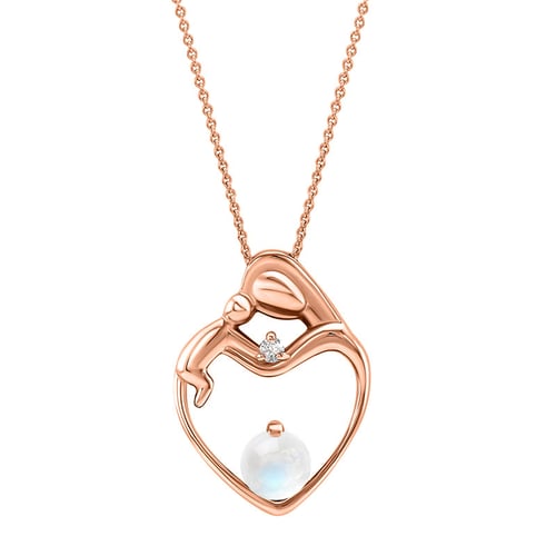 Anhänger Mutter und Kind mit Mondstein und Diamant Ella