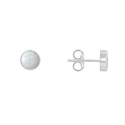 Minimalistische Goldohrringe mit weißen Opalen Aurinda
