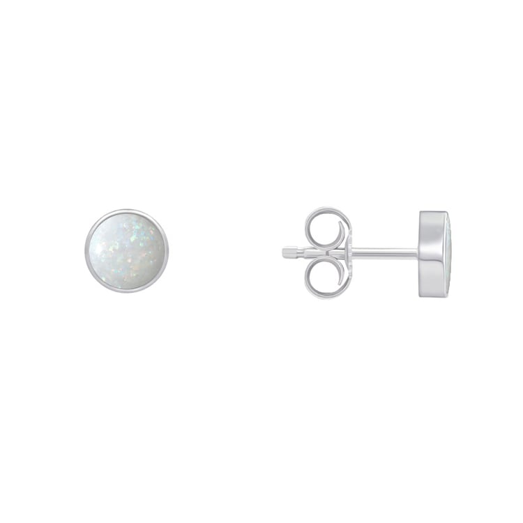 Minimalistische Goldohrringe mit weißen Opalen Aurinda 71680