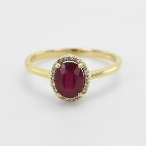 Goldring mit Rubin und Diamanten Arya