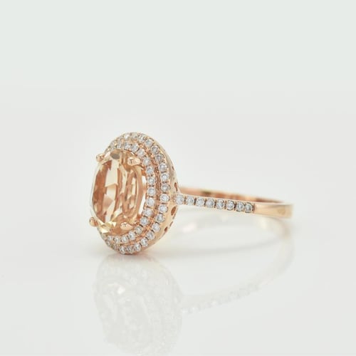 Goldener Ring mit Morganit und Diamanten Danae