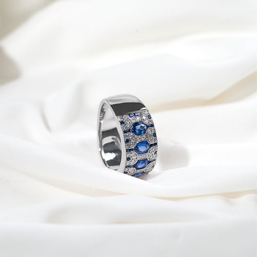 Ring mit ovalen Saphiren und Diamanten Soul