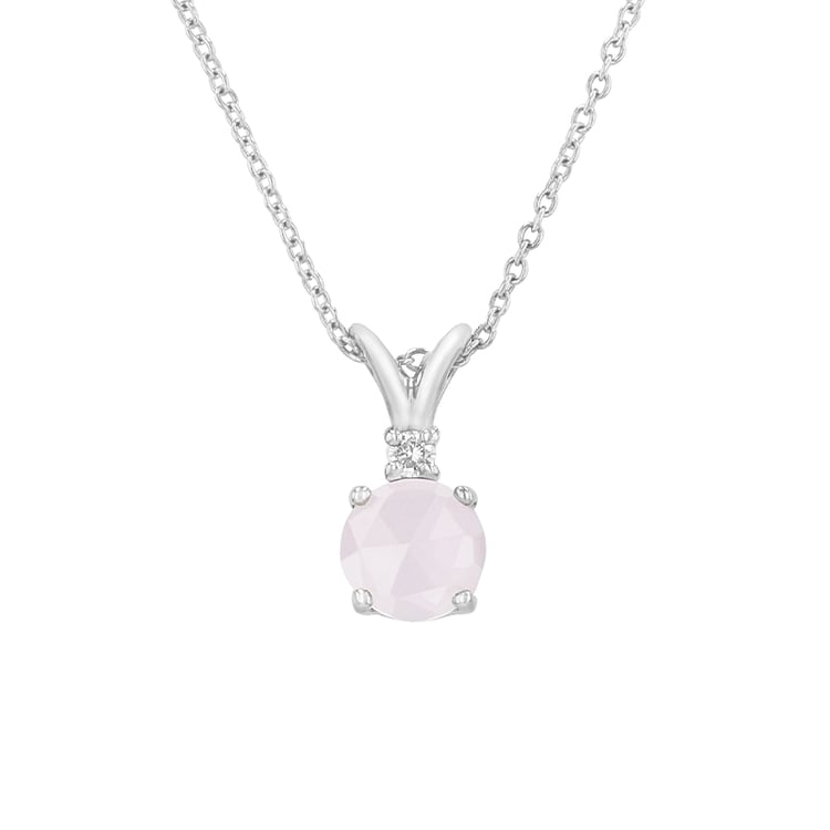 Goldener Anhänger mit Rosenquarz und Diamant Timotei 79711