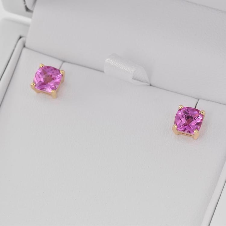 Goldene Ohrringe mit rosa Saphiren Chavonah 25356