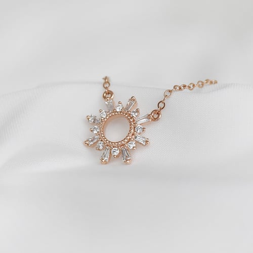 Kette mit Baguette und Round Lab Grown Diamanten Caibre
