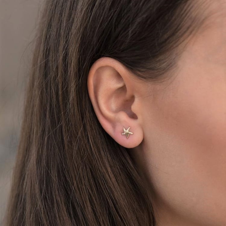 Goldene Seesterne in Ohrsteckern Arionela 106832