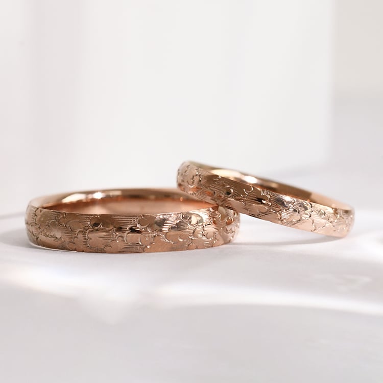 Eheringe mit von Hand gravierten Wolken Clouds 118340