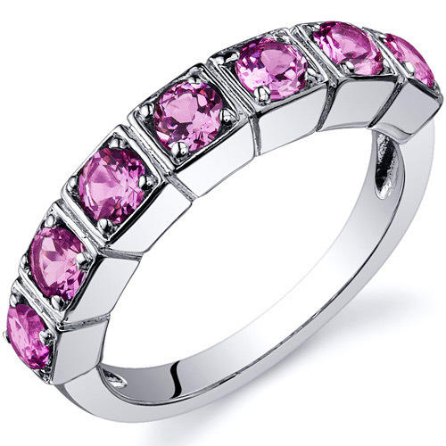 Silberring rosa Saphiren