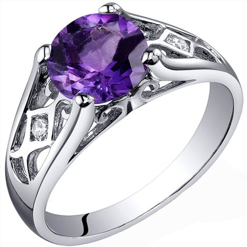 Silberner Ring mit Amethyst und Zirkonia Wyla