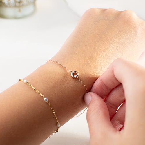Goldenes Armband mit Morganit Arleth