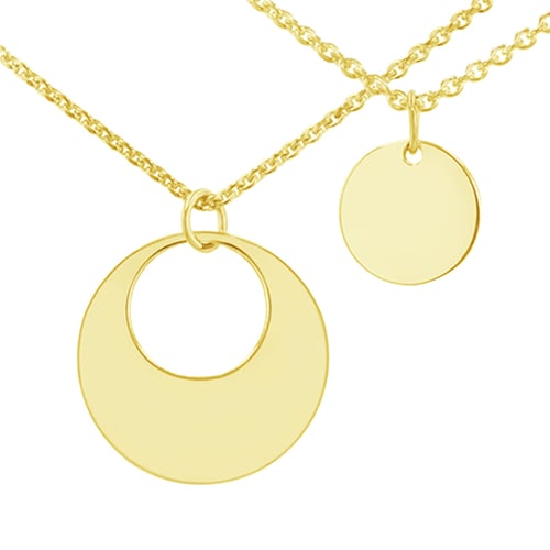 Set aus silbernen Karma Anhängern für Zwei Rivas