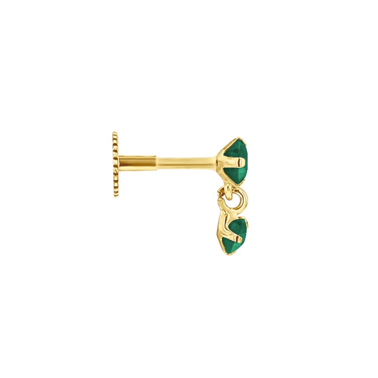 Goldener Piercingstecker mit Smaragden Dyre 148664