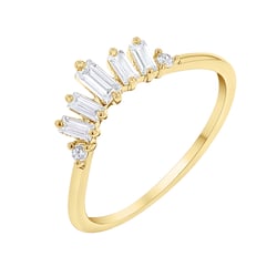 Ring in V-Form mit Lab Grown Baguette Diamanten Domenic