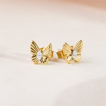 Ohrringe aus Gold in Form eines Schmetterlings mit Diamanten Anna