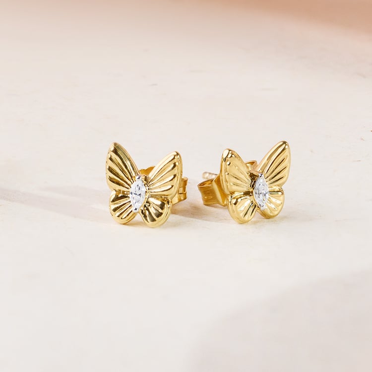 Ohrringe aus Gold in Form eines Schmetterlings mit Lab Grown Diamanten Anna 163636
