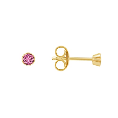 Silberne Ohrstecker mit rosa Saphiren in Bezelfassung Tofine