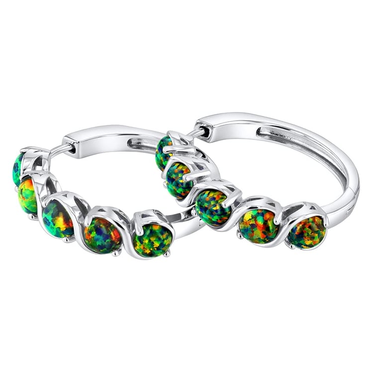 Silberne Ohrringe mit schwarzen Opalen Stefan 34883