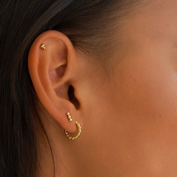 Runde geflochtene Ohrringe aus Silber Torcy 144372