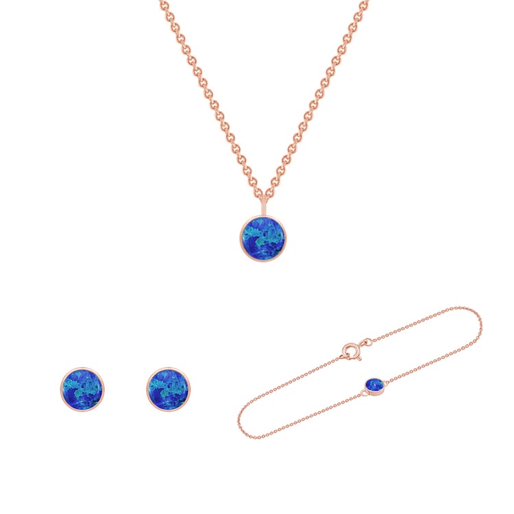 Goldene Kollektion mit blauen Opalen Tallie 148507