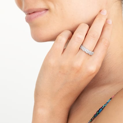 Geflochtener Ring mit Lab Grown Diamanten Shani